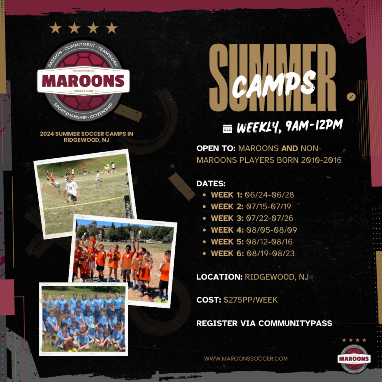 Maroons summer soccer camps 2024 - Ridgewood, NJ